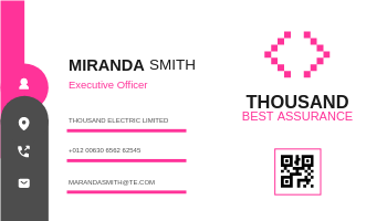 Neon Pink Electric Business Card