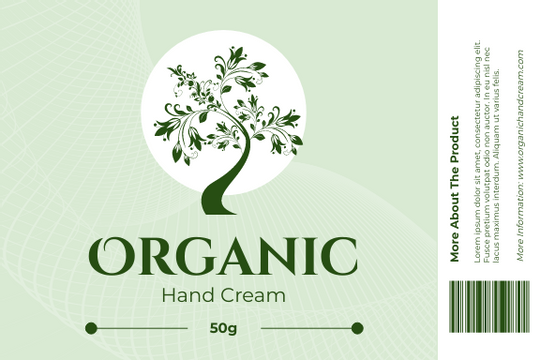 Organic Hand Cream Label